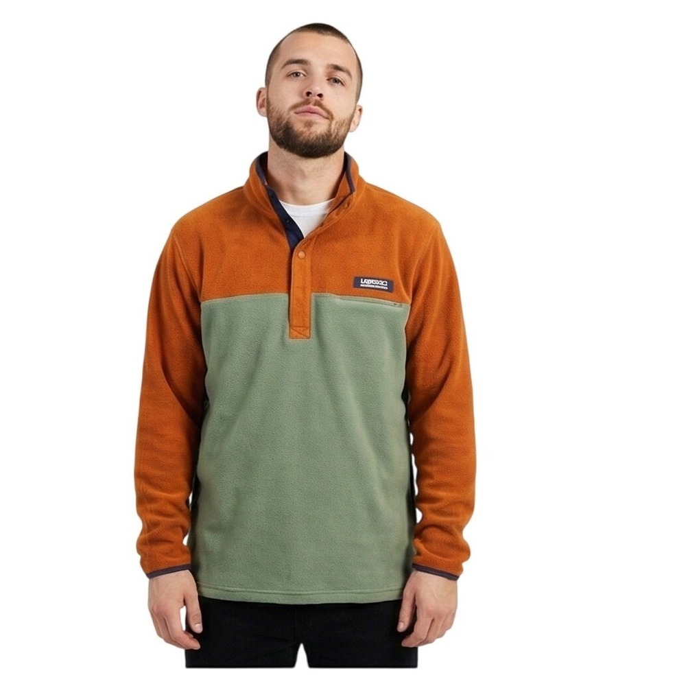Columbia PFG Fleece‎ Sweatshirt Men Medium Two-Tone Pocket Snap Buttons Pullover